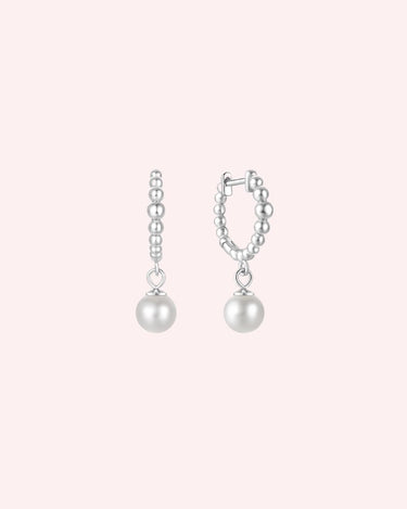 Ritz Pearl Hoops Silver - Smoothie London - Sterling Silver
